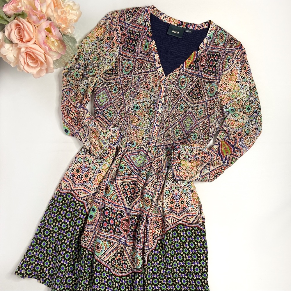 Maeve Long Sleeve Multi Color Dress